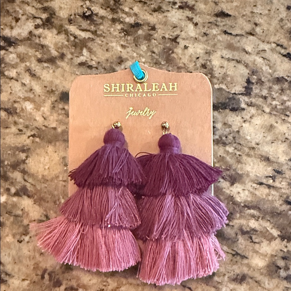 Shiraleah Pink and Purple Tassel Earrings 💜
